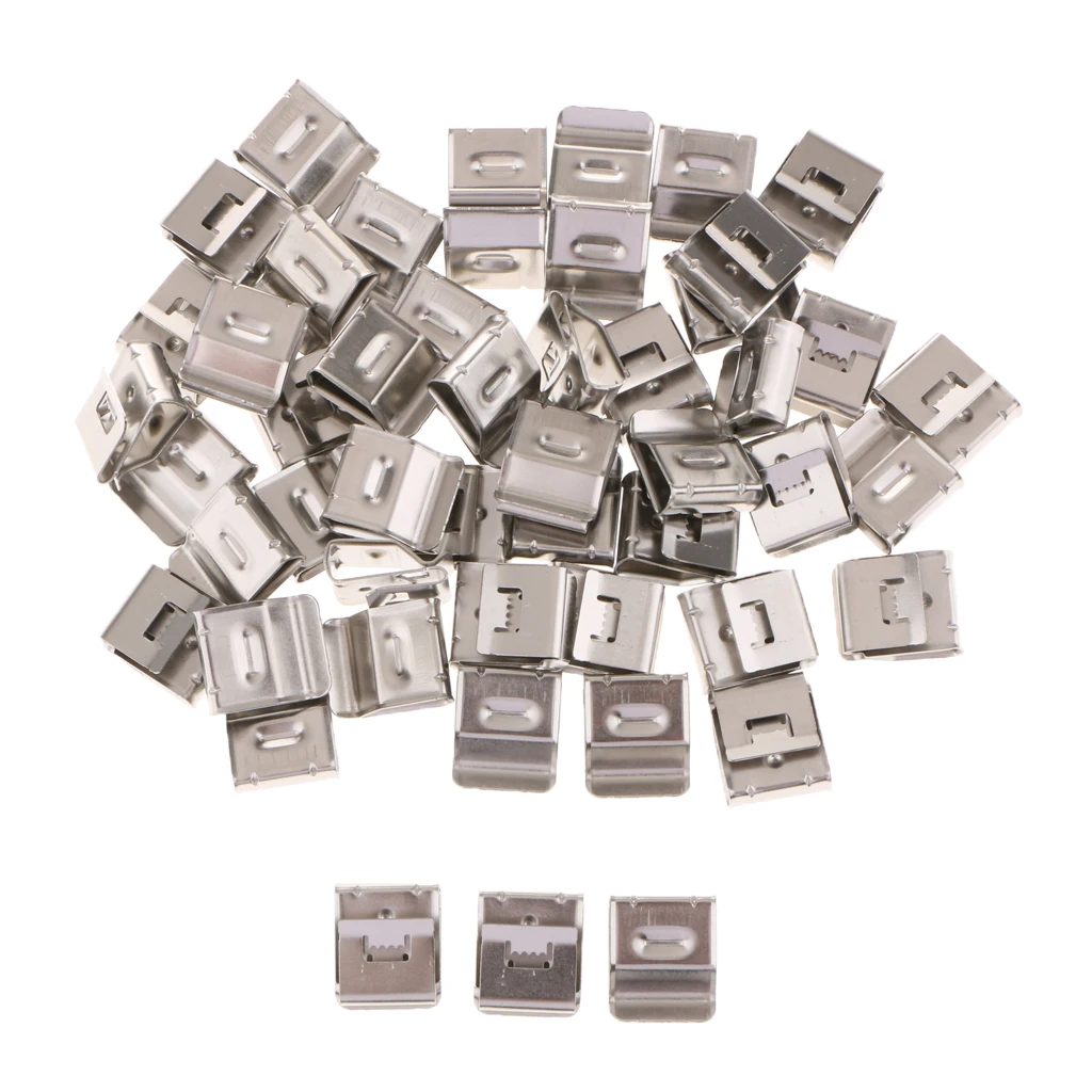 50 Pieces Stainless Steel Auto Trailer Cable Wire Clips PV Wiring Fastener Clips Hide PV Wire to Solar Panel / Trailer Frame 