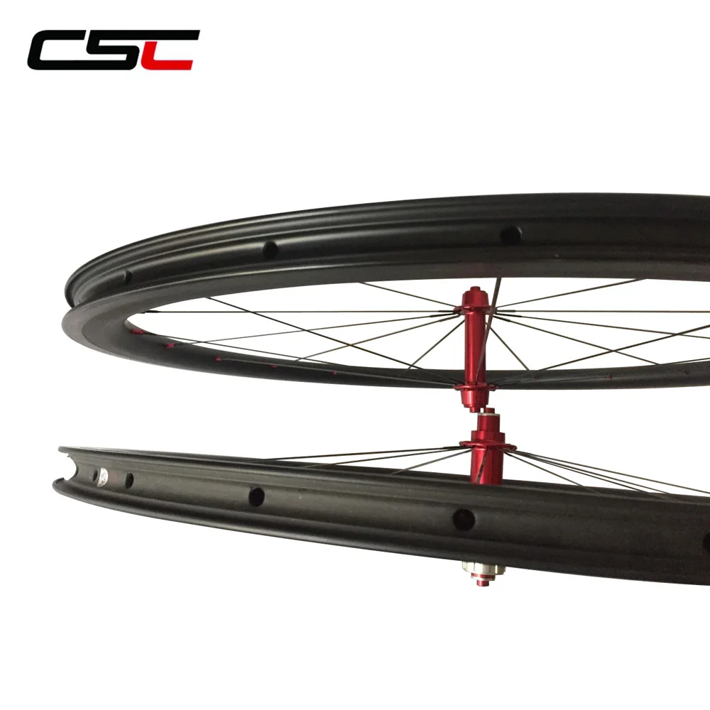 Discount CSC 25mm wide 50mm Clincher Tubeless  Carbon Road Wheelset Bicycle Wheels sapim pillar 1420 spokes 1