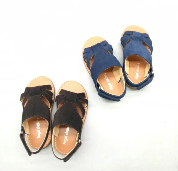 Сандалии для девочек детские сандалии из натуральной кожи обувь для девочек с открытым носком однотонные детские сандалии Детская летняя обувь 150-210 см