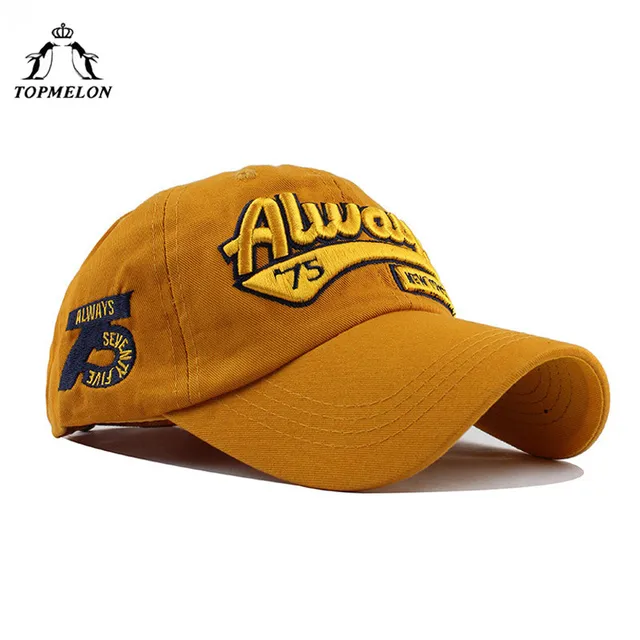 TOPMELON Always 75 Hat Adjustable Letters Embroidery Baseball Cap