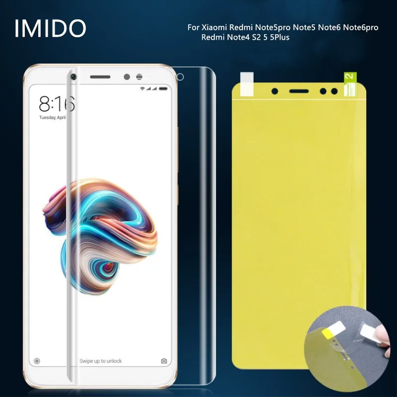 Для Xiaomi redmi note4 note5 note5pro note6 note6pro S2 5 плюс 3D полное покрытие гидрогелевые мягкие
