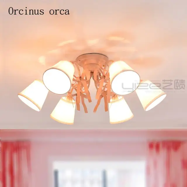 American Pink Ribbon Iron Chandelier French Princess Bedroom Creative Bow Chandelier Free Shipping