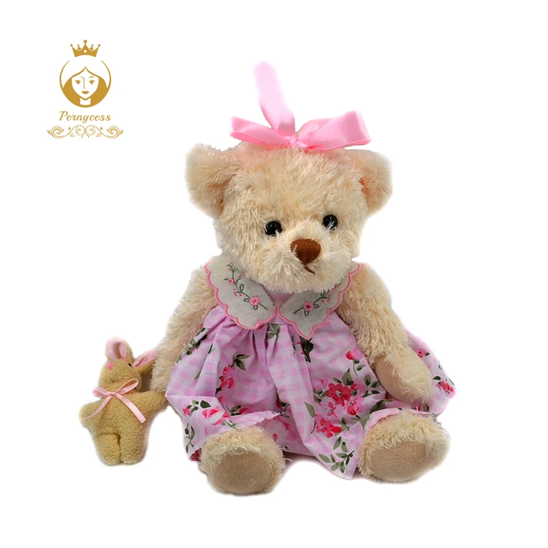 

1PCS 25CM wear skirts sweet teddy bear plush toys, cute teddy bear soft plush dolls, baby toys, role-playing, girl gift