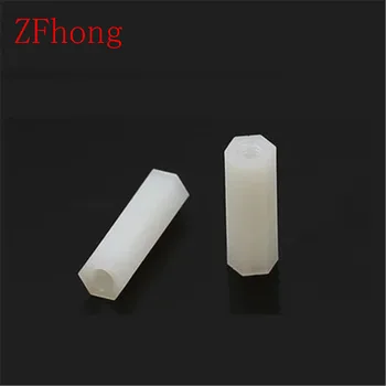 

50pcs M2 M2.5 M3 M4 female female White nylon hex standoff spacer