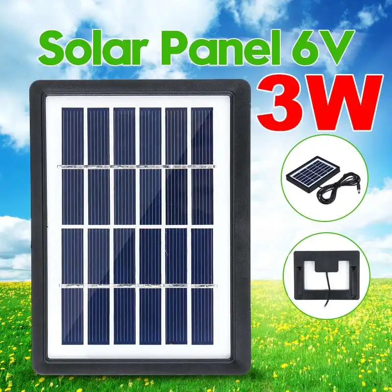 

3W 6V Solar Panel Outdoor 3 Meter Cable Portable Solar Charger Pane Climbing Fast Charger Polysilicon Tablet Solar Generator