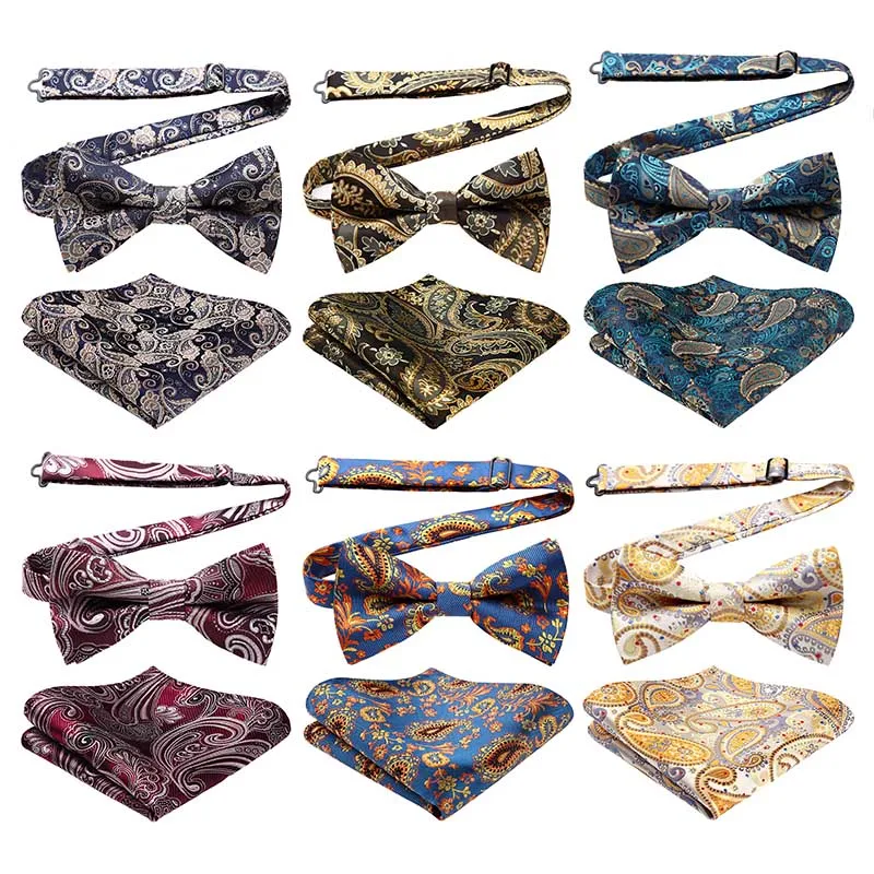 corbata tejida para fiesta y conjunto de bolsillo cuadrado HISDERN Corbata de Navidad para hombre