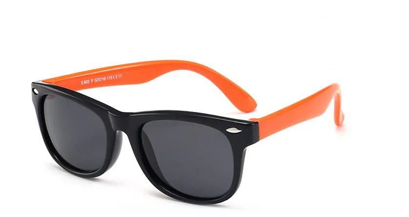 TR90 Мягкие гибкие поляризационные силиконовые очки Детские Безопасность детей резиновое покрытие солнцезащитные очки - Цвет линз: 10