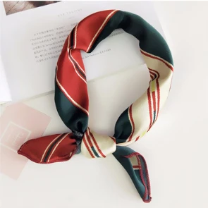 Style 1 Hot Sales Silk Hair Head Neck Feel Satin Scarf Square Letter Scarf Elegant Women's Collar Handkerchief Bandana Ladis hijab - Цвет: Style 1