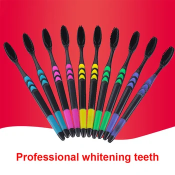 

Tongue Scraper 10 Pcs Eco Friendly Toothbrush Soft Bamboo Charcoal Adult Clean Care Gums Fine Hair Home Unisex Family Wear