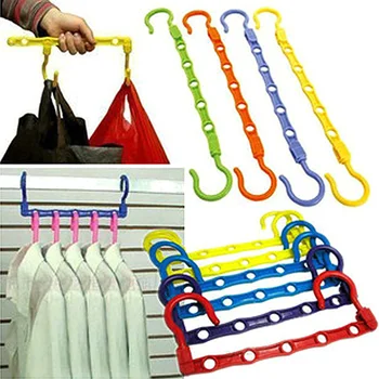 

2Pcs Useful 5-Hole Space Saver Wonder Magic Hanger Hook Closet Organizer Promotion V1NF