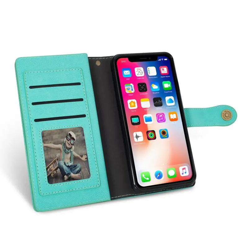 Wallet Case for iPhone XS Case Leather Vintage Flip Cover for iPhone 6 6s 7 8 Plus X XR XS Max Cases Card Holder Multi Function (23)