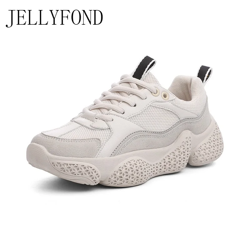 

JELLYFOND Chunky Sneakers Women Casual Platform Shoes Female 2019 Women's Sneakers Thick Bottom Shoes Trainers Sapato Feminino