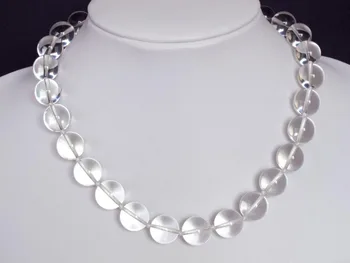 

Jewelry stunning 17inch Necklace White Quartz 14mm Round Beads