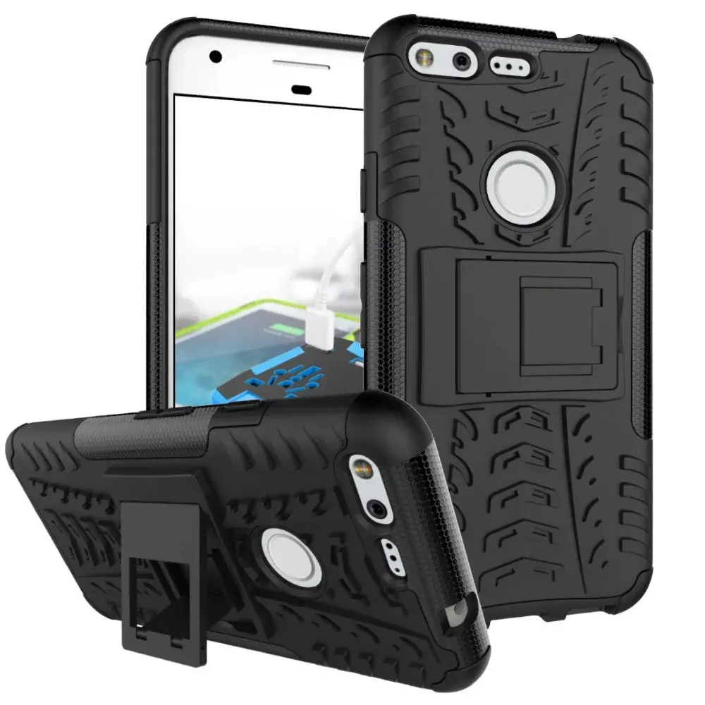 For Google Pixel case Rubber Hybrid Absorption Dual Armor Defender Hard