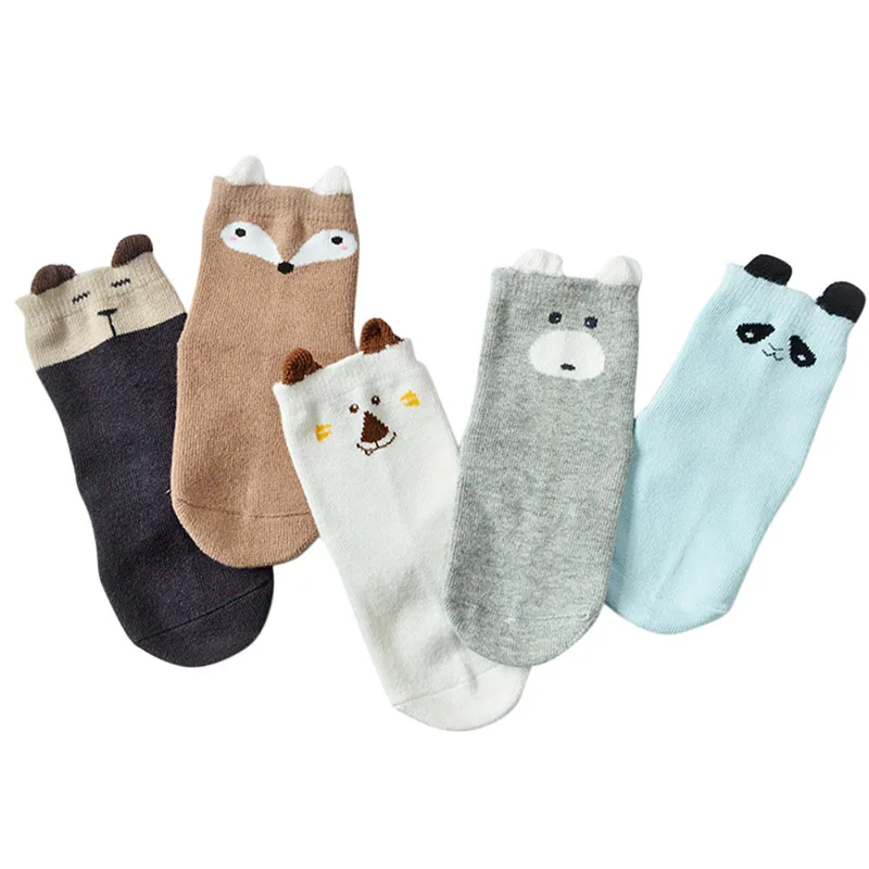 5 пара/лот; носки для малышей; детские носки для мальчиков и девочек; От 1 до 10 лет носки с рисунками животных; милые носки; InfantM1