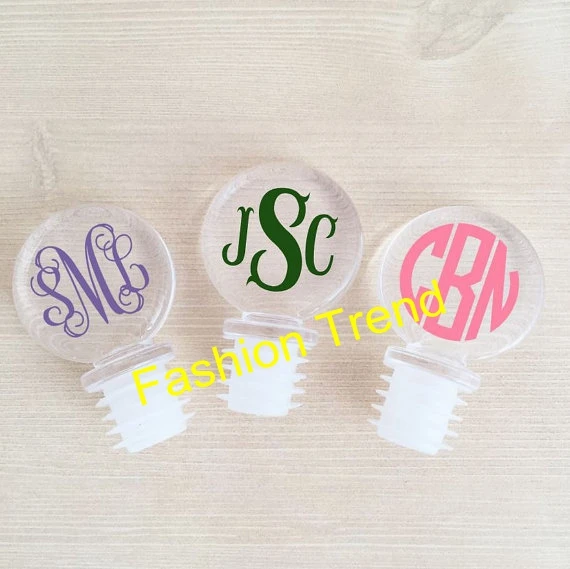 300pcs/lot free shipping blank acrylic wine bottle stopper monogram