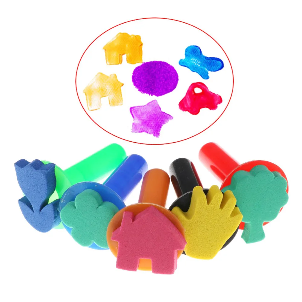 

Набор губчатых кистей XRHYY, 5 шт., из ЭВА, губки для рисования, с ручкой