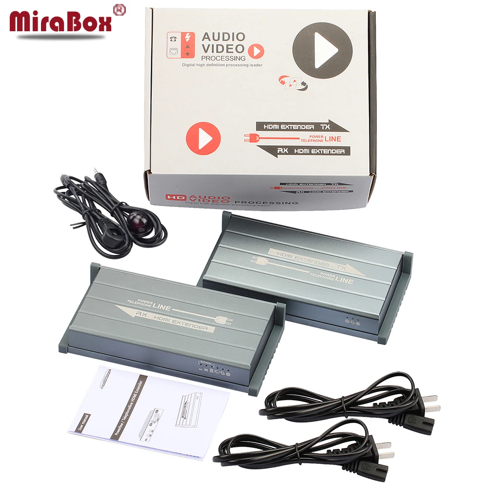 MiraBox HDMI удлинитель линии питания Поддержка 1080p 300 м Беспроводная передача ИК без