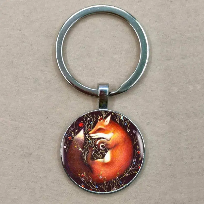 

2019 New Crystal Glass Pendant Beautiful Fox Fashion Key Chain Jewelry Gift