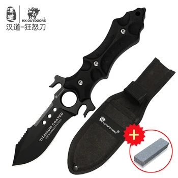 

HX DOTDOORS D-191 high hardness sharp outdoor survival straight knife, field portable EDC self-defense knife