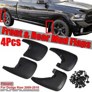 

4pcs Front & Rear Car Mud Flaps MudGuards Splash Guards Molded For Fender For Dodge Ram 2009-2018 Mudguard Car
