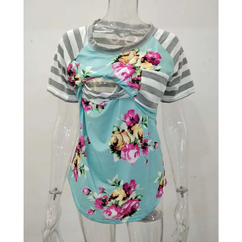 Summer Breastfeeding Tops Maternity Clothes For Pregnant Women Tees Tops Feeding Pregnancy Nursing T-shirts Maternity Clothing
