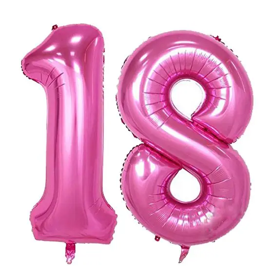 

2 pcs/set 40inch Number balloon Party Festival Decorations Jumbo foil helium balloons Girl Birthday party supplies Pink