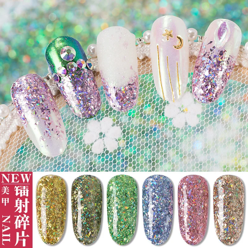 

12colors Holo Nail Art Glitter Sequins Exquisite Irregular Paillette Flakes Tips 3D UV Gel Nail Polish Decorations Tool