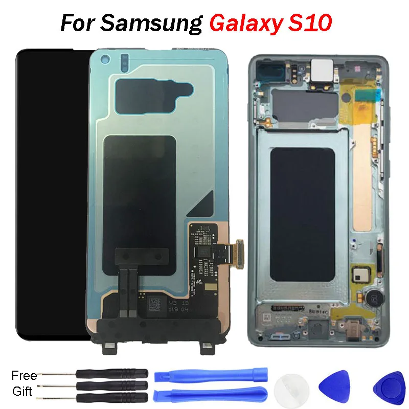 

For Samsung S10 LCD Display Galaxy S10 Super AMOLED LCD 2019 G9730 G973F Display Touch Screen Digitizer Assembly Replacement lcd