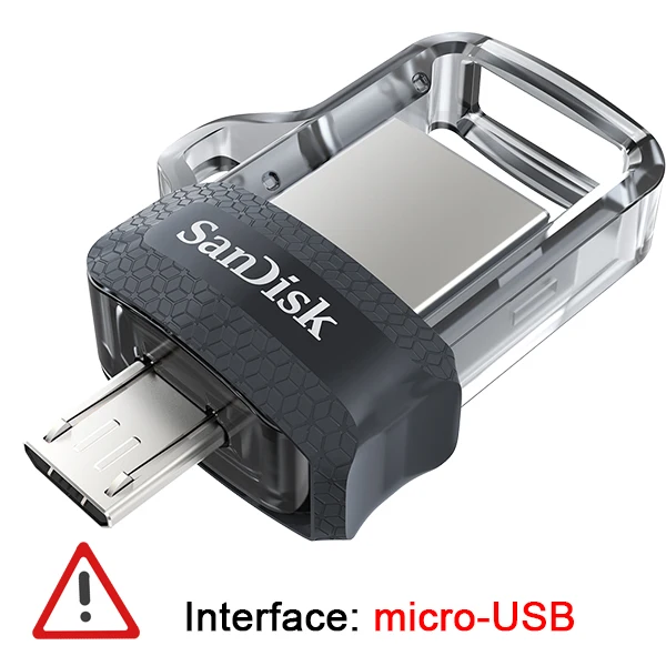 SanDisk OTG USB флеш-накопитель 32 Гб 16 Гб USB 3,0 двойной мини-накопитель 128 Гб 64 Гб флешки для ПК и телефонов Android - Цвет: micro USB