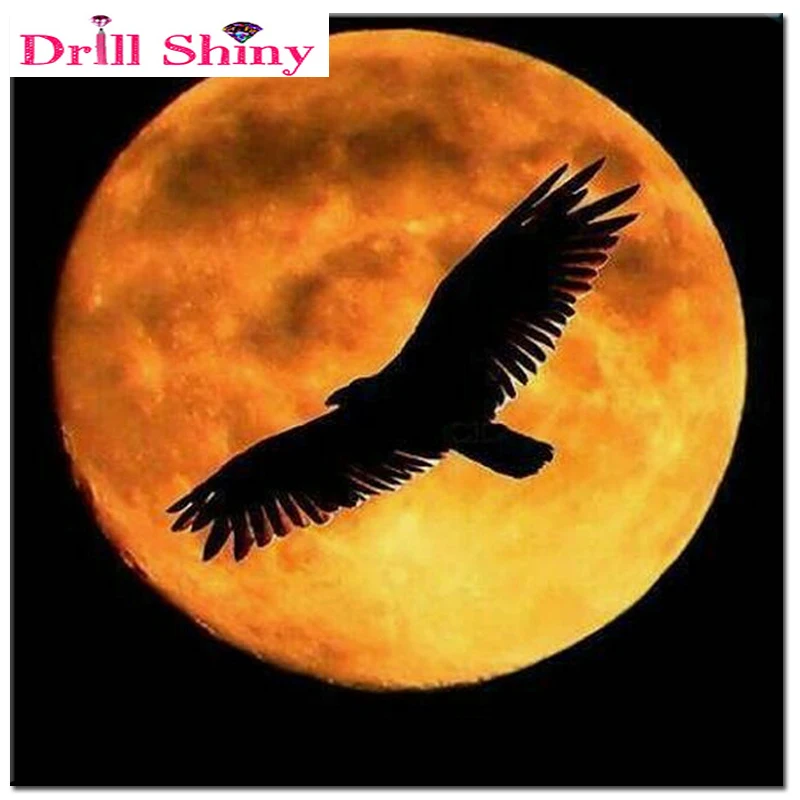

Diamond Embroidery night moon eagle Pattern DIY Needlework Diamond Painting Cross Stitch scenery Series 3D Rhinestones Painting
