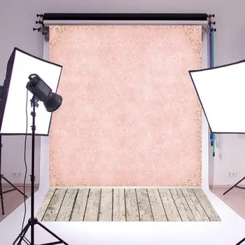 

Mayitr 5x7ft Pink Wall Photo Backdrop Waterproof ArtsWood Floor Photography Background Studio Props