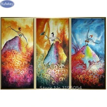 5D DIY алмазная живопись, индивидуальная фотография, алмазная живопись, полный квадратный узор, алмазная вышивка, Женский танцующий Триптих