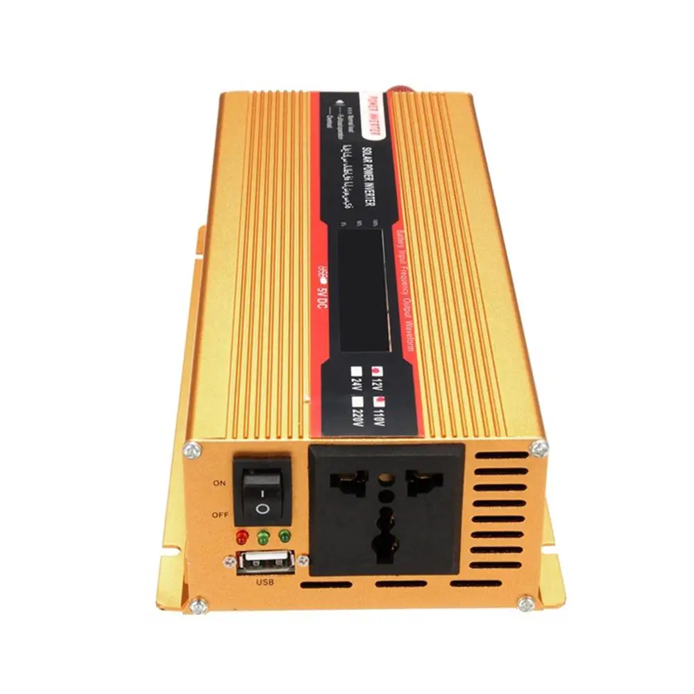 

Vehemo DC12V To AC220V Modified Sine Wave Auto Inverter Solar Power Inverter Aluminium Alloy Car Inverter Charger Outdoor