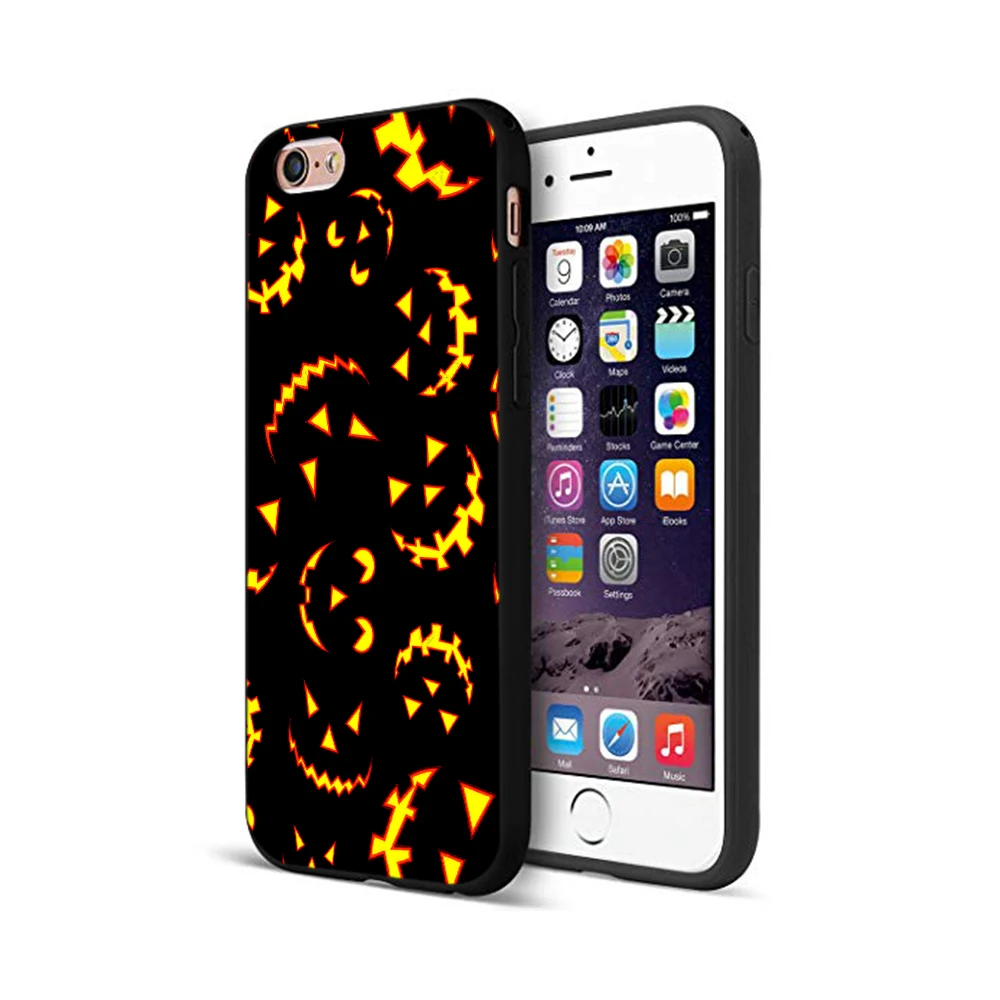 Черный ТПУ чехол для iphone 5 5s se 6 6s 7 8 plus x 10 силиконовый XR XS 11 pro MAX Тыква Хэллоуин