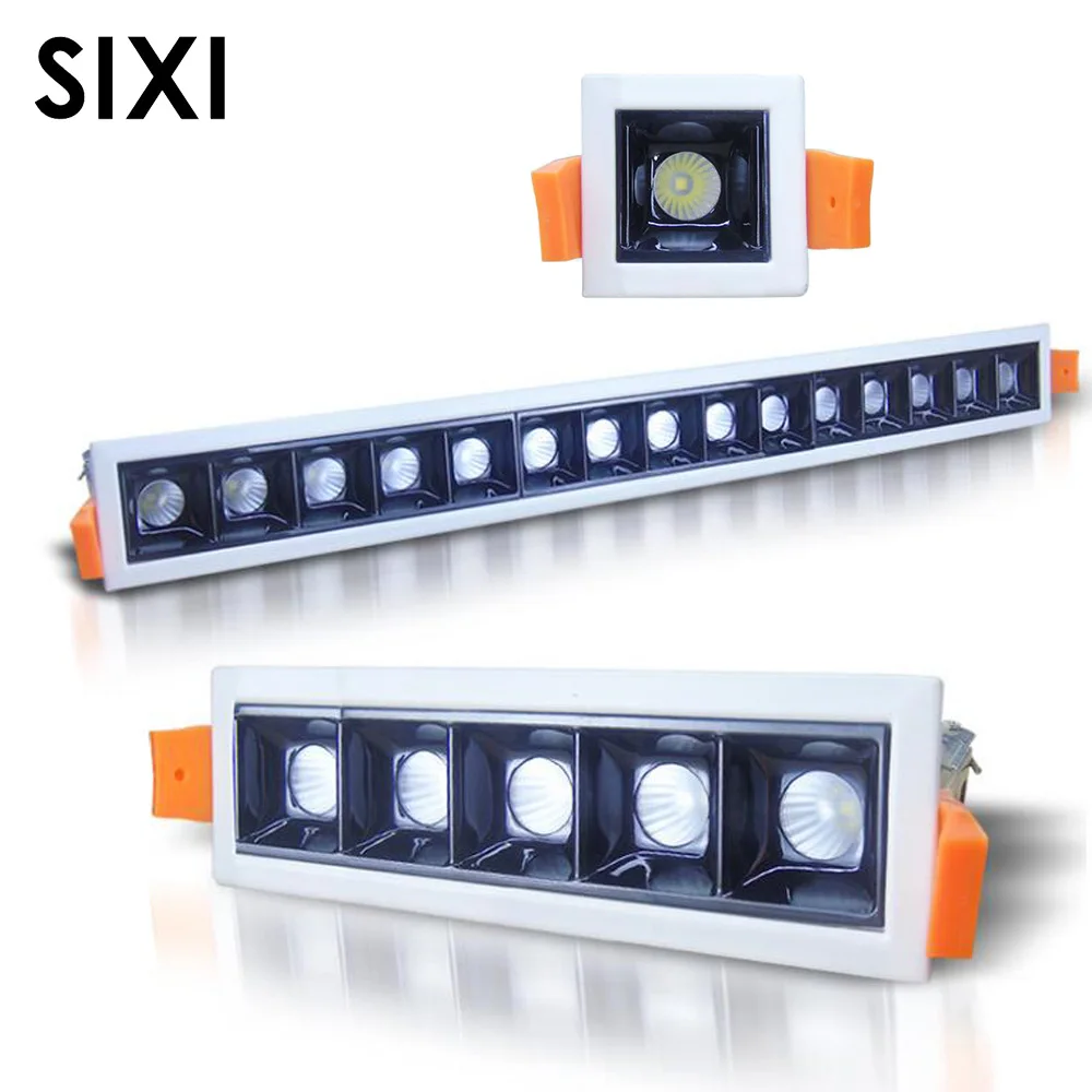 New COB LED Embedded Line Grille Light 2W 4W 10W 20W 30W Showcase Hotel Bold Lamp Clothing Store Office Light Mini Grille Light