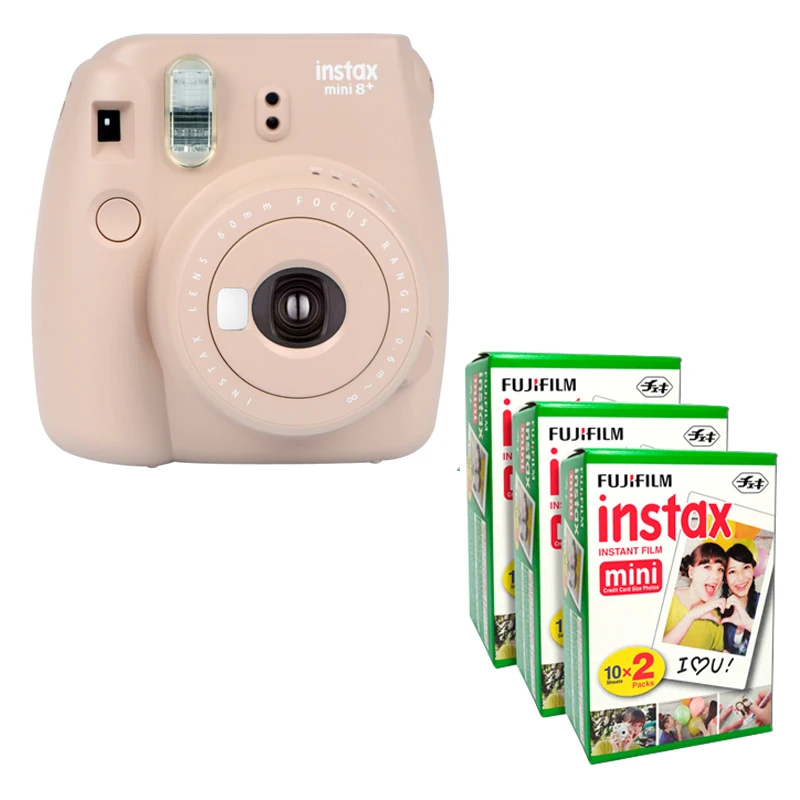 Fujifilm Instax Mini 8 Plus camera Cocoa+ Fuji Instant 60 пленка белая кромка Обычная фотография