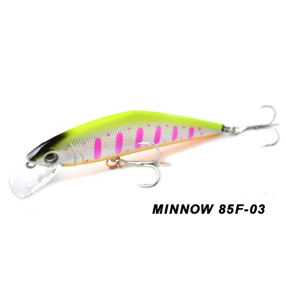 TOMA 85F Minnow Fishing Lure 85mm 15g Floating Hard Baits Iscas Artificial Minnow Wobbler Bass Pike Bait Fishing Tackle - Цвет: Color 03