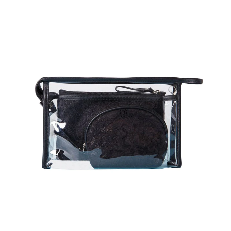 

3Pcs/Set Women Men Clear Cosmetic Bag Transparent Makeup Boxes PVC Beauty Case Wash Pouch Travel Organizer Beautician Necessary