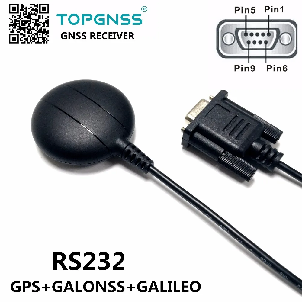 Промышленное применение RS232 DB9 гнездовой разъем RS-232 GNSS приемник Двойной gps/GONASS/GALILO приемник модуль антенны GNSS200GR