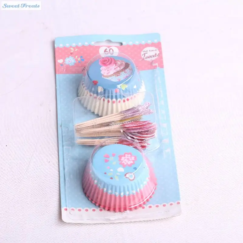 

Sweettreats Tea time treats,cupcake cases and toppers 60 packs, including 30 pcs cupcake cups 30pcs toppers.