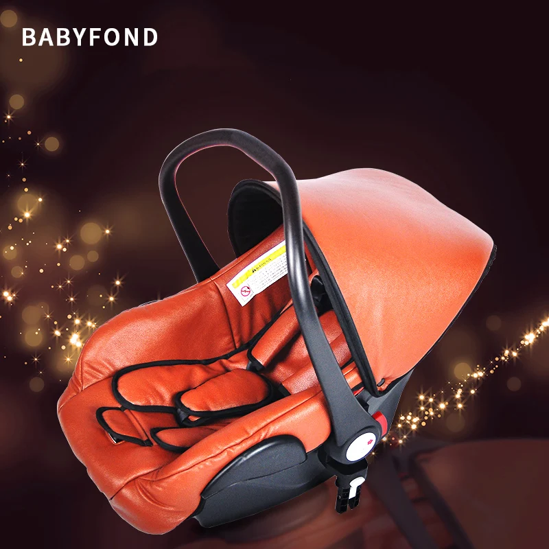 

PU material baby carrier child safety seat car newborn baby sleeping basket car portable cradle