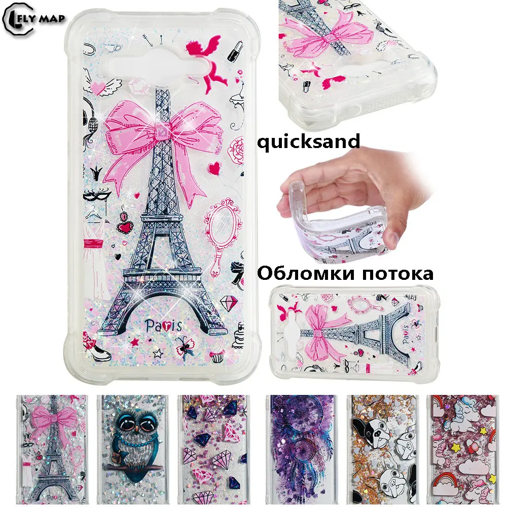 Unicorn Owl Cover for Huawei Y3 2017 CRO L22 U00 Dynamic Liquid Debris Quicksand Soft Back Case for Huawei Y 3 2017 CRO-L22 Case