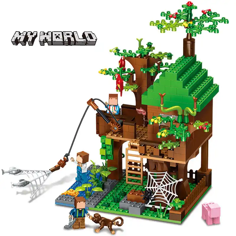 Minecrafted Classic Tree House My World Model Figures Building