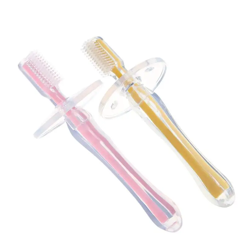 1pc Pink Blue Baby Teeth Care Soft Silicone Toothbrush Baby Infants Kids Safe Bendable Training Massager Brush