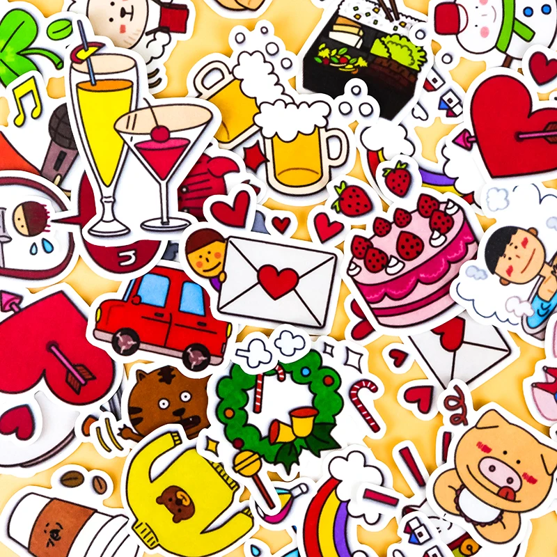 

39pcs Creative Cute Self-made Daily Life Watercolor Leaves DIY Stickers Diary Album Decoration Scrapbooking Child Stationery