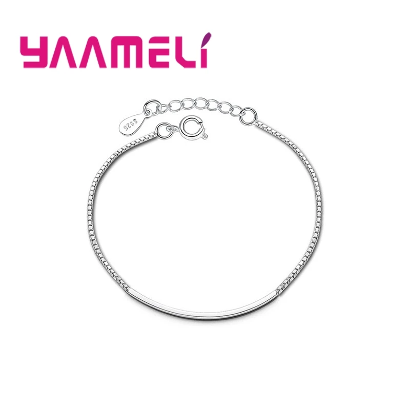 

Smooth Snake Chain Silver Bracelet Geometric Pattern Irregular Shape Wedding For Bridesmaid Bride
