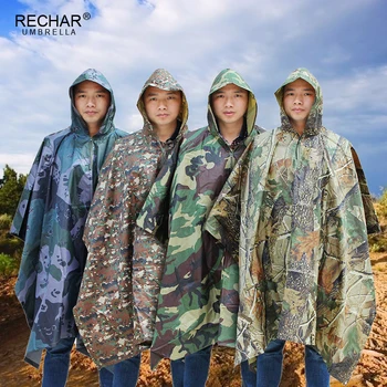

2018 Multifunctional Military Impermeable Camo Raincoat Waterproof Rain Coat Men Camping Fishing Motorcycle Rain Poncho