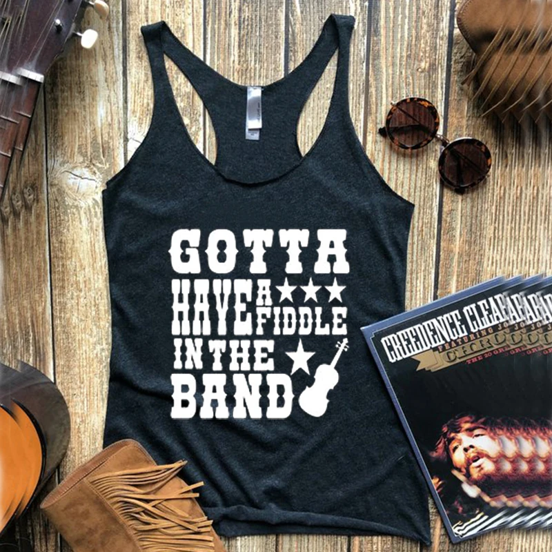 

2019 gotta have a fiddle in the band tank country music tanks sunrise womens top rodeo tops summer vacation clothes tee