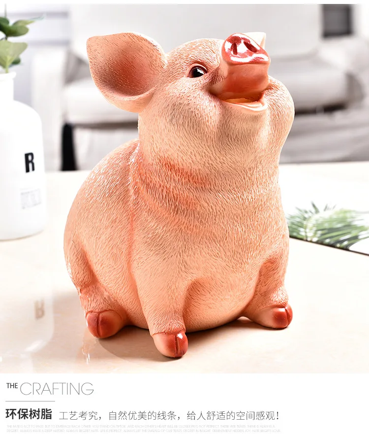 Resin Cute piggy money boxes Animal Pig banks Creative Valentine's Day gifts Birthday presents home decoration accessories